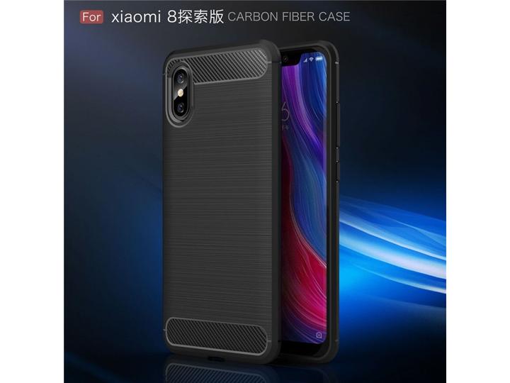 Actual product image Screenguard Xiaomi Mi 8 Pro Cover Carbon Brushed Soft TPU (Mi 8 Pro)