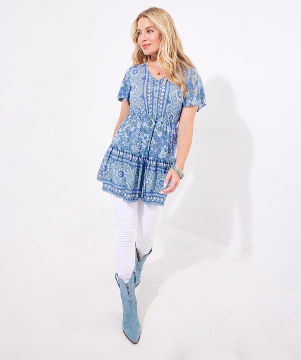 Actual product image Joe Browns Floral Border Tie-Waist Tunic (40)