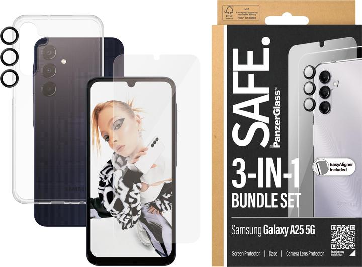 Actual product image Safe Edge to Edge Glass + Case (1 Piece, Samsung Galaxy A25 5G)