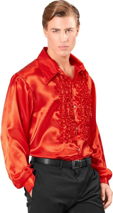 Produktbild Widmann 70er JAHRE DISCO FASHION - ROT (Rüschenhemd aus Satin), XXL (XXL)
