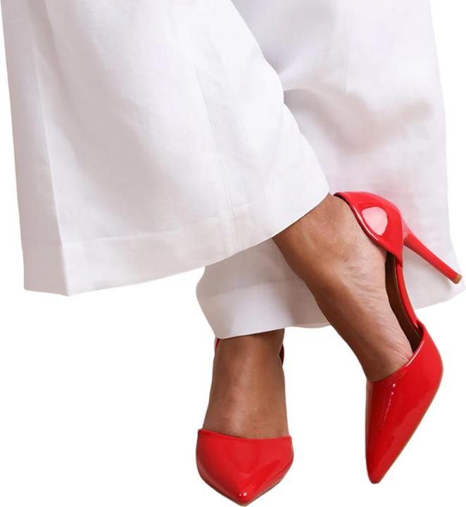 Actual product image Where's That From Womens/Ladies Athens Patent Faux Leather Pointed Stiletto Heel High Heels (40)
