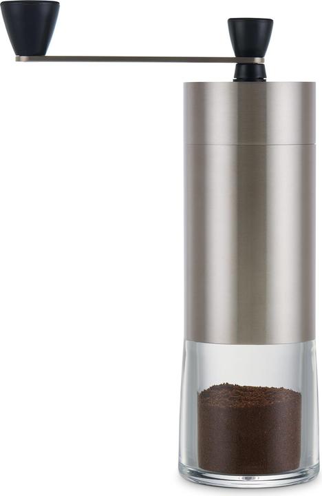 Produktbild Tchibo manuelle Kaffeemühle, Keramikmahlwerk, einstellbarer Mahlgrad, Silber