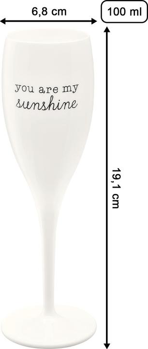 Produktbild Koziol Sektglas 100 ml mit Druck CHEERS No. 1 SUNSHINE (10 cl, 1 Gläser, Sektgläser)