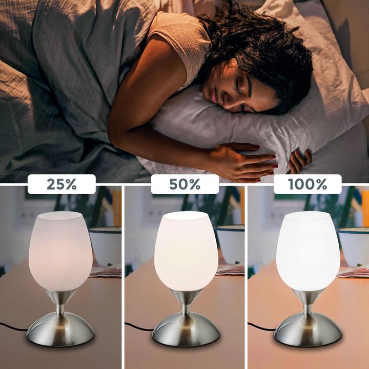 Immagine prodotto B.K.Licht Lampada da tavolo, bianco-cromo, 1xE14/40W max. escl. (E14)
