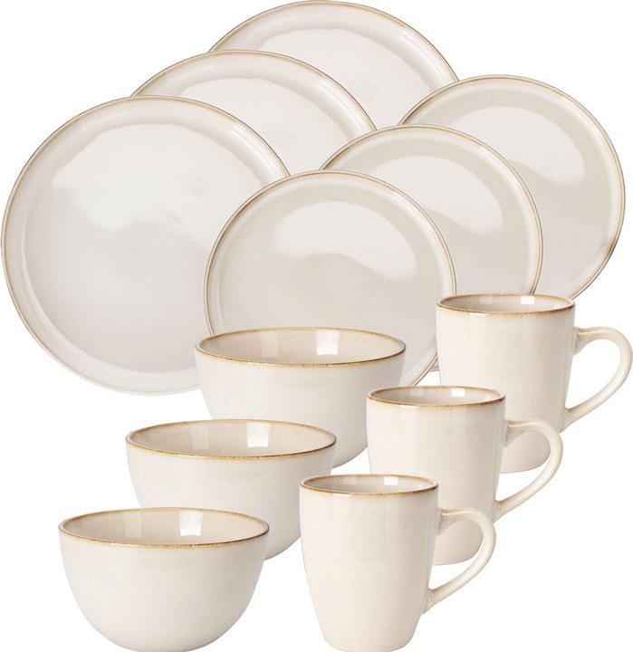Produktbild Duka Edles Geschirr-Set aus Steingut, 16-teilig, creme-beige (16 Stück)