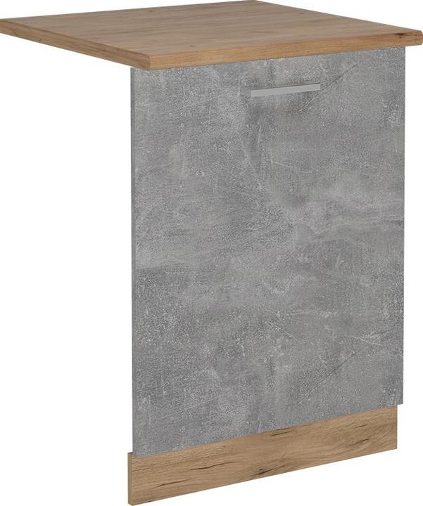 Vichy Geschirrspülblende R-Line, Beton/Goldkraft Eiche, 60 cm, AP Eiche