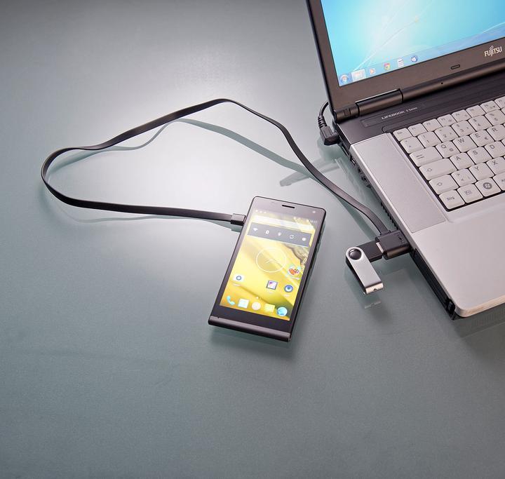 Immagine prodotto Callstel Cavo piatto di ricarica e dati Micro USB con porta USB e OTG (0.70 m, USB 2.0)