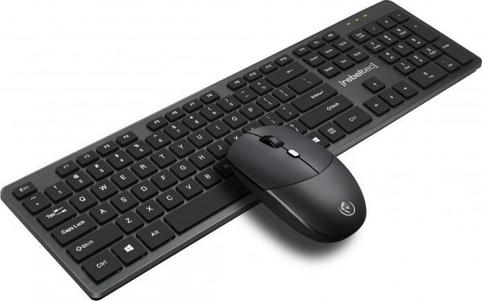Produktbild Rebeltec Kabelloses Tastatur-Set + Maus MAXIM 2,4 GHz, 10 m Reichweite, Nano-USB-Empfänger, 104 QWER (Eng. Int., Kabellos)