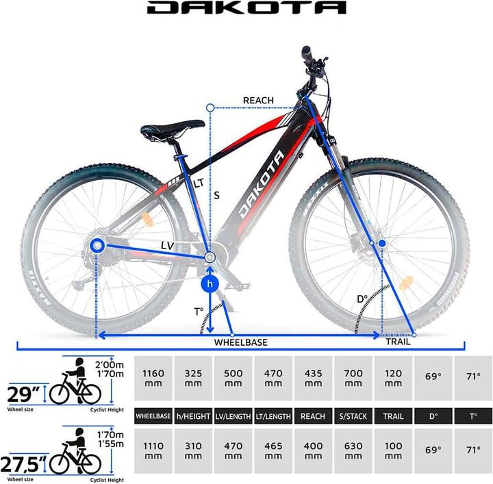 Produktbild Urbanbiker Dakota | Mountainbike E-Bike | 200KM Reichweite