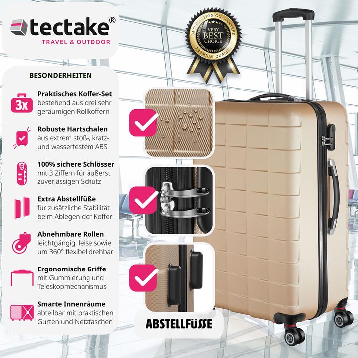 Image du produit tectake Trolley Set 3 pcs. (98 l, L (90 - 115l))