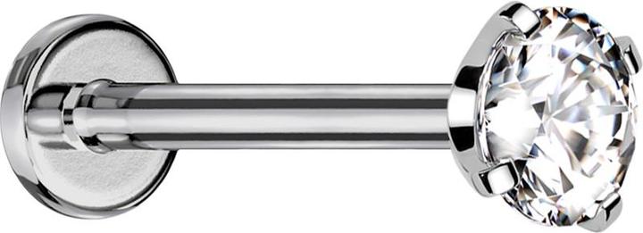 Star Piercing Sterlies Micro Labret Innengewinde silber Kristall silber gefasst (Titan G23, ohne Messing)