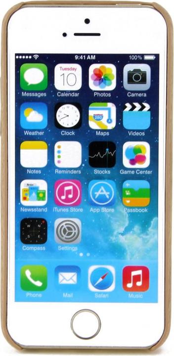 Produktbild König Design Apple iPhone 5 / 5s / SE TPU Handy Hülle Holz Optik Schutz Case Bambus Cover Neu (Apple iPhone 5)