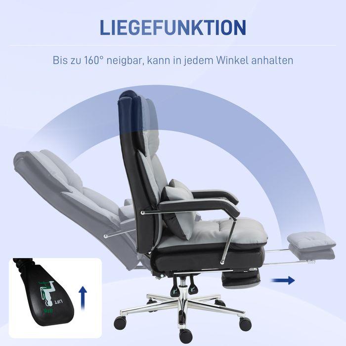 Actual product image Swisshandel24 Office chair with rocking function, up to 180kg, ergonomic, 160° reclining backrest, artificial
