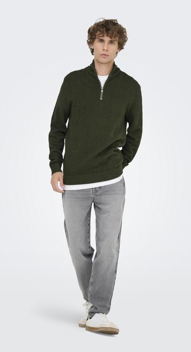 Immagine prodotto Only & Sons Onsmace Reg 12 Herringbon Half Zip Knit (L)