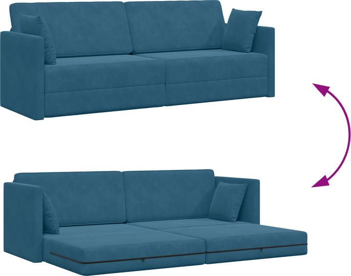 Produktbild VidaXL Boden-Sofa-Bett 2-in-1 Blau 213x144x60 cm Samt