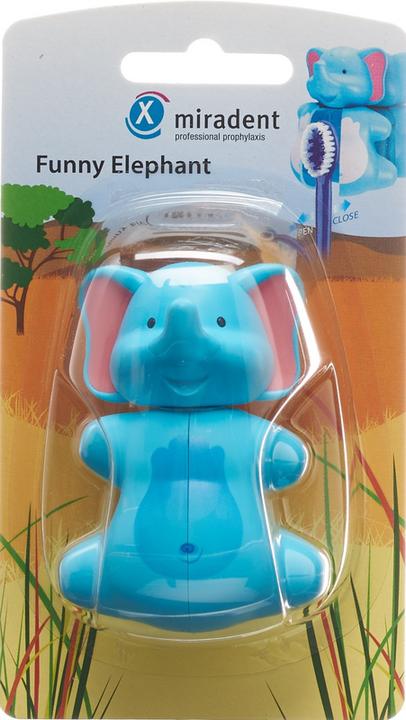 Actual product image Miradent Funny Snapper toothbrush holder elephant