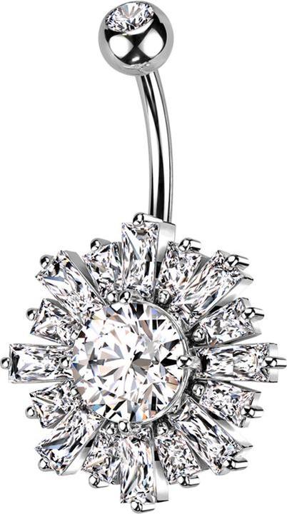 Immagine prodotto Star Piercing Banana d'argento con cristallo a sfera d'argento e cristalli solari d'argento (Ottone, Acciaio chirurgico 316L)