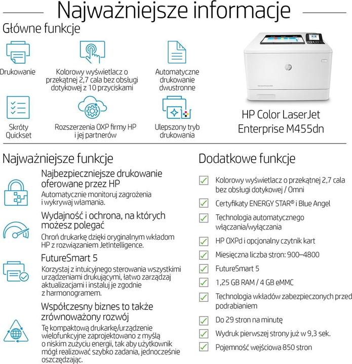 Actual product image HP Color LaserJet Enterprise M455dn (Laser, Colour)