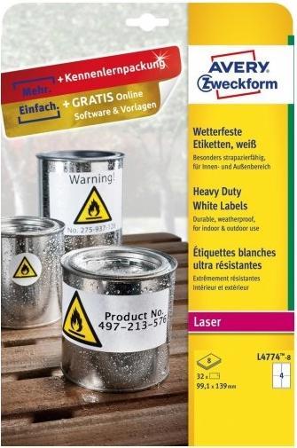 Actual product image Avery weatherproof labels
