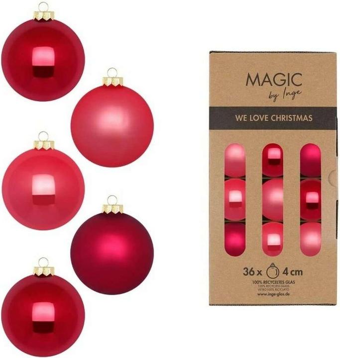 Inge’s Glas Christmas Decor Weihnachtskugel Gentle Pink 36 Stück, Rosa (36 -teilig)