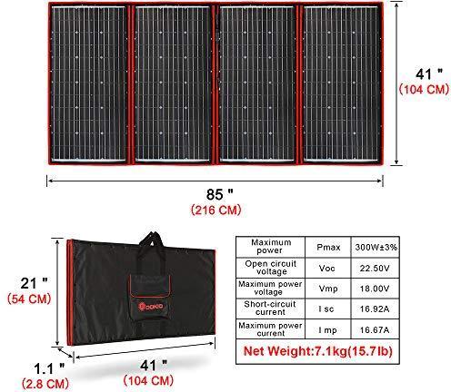 Produktbild Dokio Faltbares Solarpanel (300 W, 7.50 kg)
