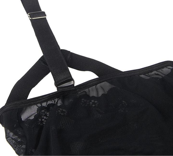 Produktbild Subblime Teddy Mit Strumpfband-Detail Brust Schwarz L/Xl (L)