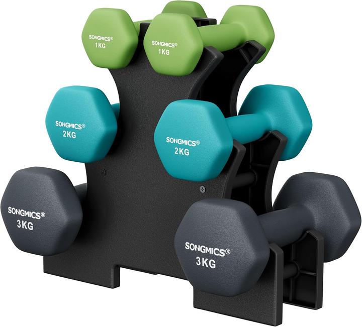 Actual product image Songmics Dumbbell set with storage (2 x 2 kg, 1 x 1 kg)