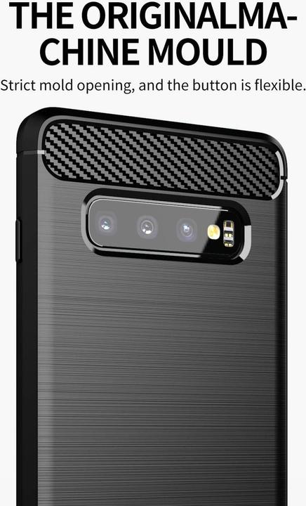 Image du produit Cadorabo TPU Ultra Slim carbon edelstahl Combi Cover (Samsung Galaxy S10+)