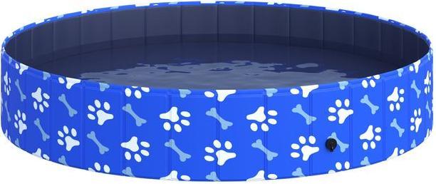 Produktbild Swisshandel24 Hundebadewanne Hundepool Badewanne Swimmingpool Wasserbecken für Hunde und Katzen faltbar Ø160 x 30H (Hundepool)