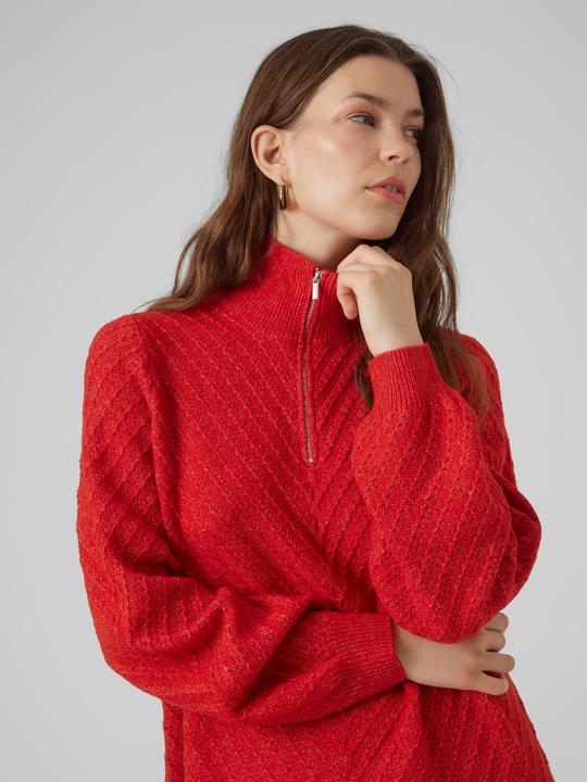 Image du produit Vero Moda VMANJASTINNA HIGHNECK ZIP DRESS GA EXC Robe en maille (XS)