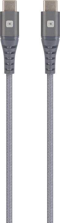 Actual product image Skross USB Cable USB-C to USB-C Cable 2.0, Braiding, 1.20m space gray (1.20 m, USB 2.0, 36 W)
