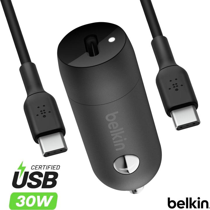 Productafbeelding Belkin 30W CAR CHARGER USBC-C 1M BLK