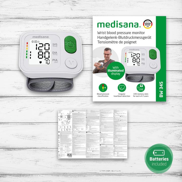 Produktbild Medisana Handgelenk-Blutdruckmessgerät BW 345 (Blutdruckmessgerät Handgelenk)