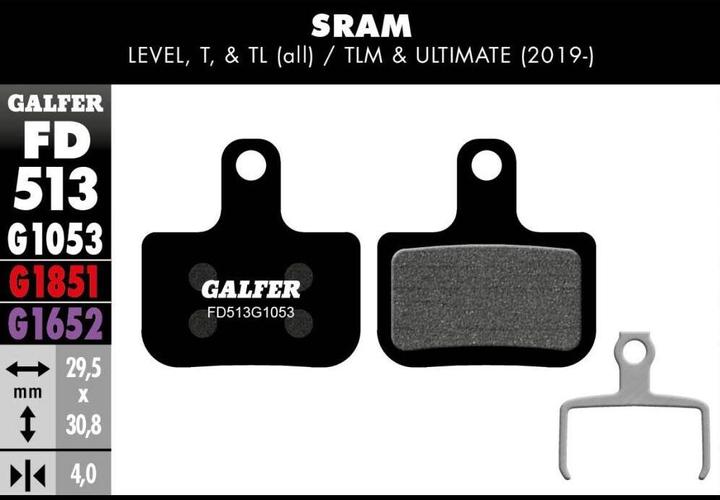 Produktbild Galfer Bike Standard Bremsbeläge (SRAM, Avid, Organisch (Resin))