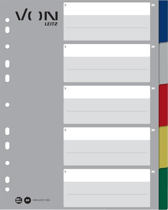 Produktbild von Hallers Register Blanko, A4, 1-5