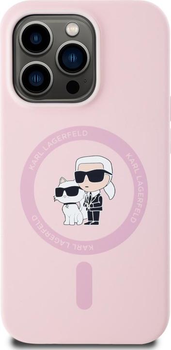 Actual product image Karl Lagerfeld Liquid Silicone Karl and Choupette MagSafe Case for iPhone 14 Pro Max Pink (Apple iPhone 14 Pro Max)