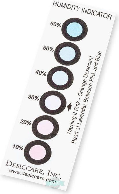 Produktbild Desicare Integra Karte mit Feuchtigkeitsindikator 10% - 60% Display à 10 Stk.