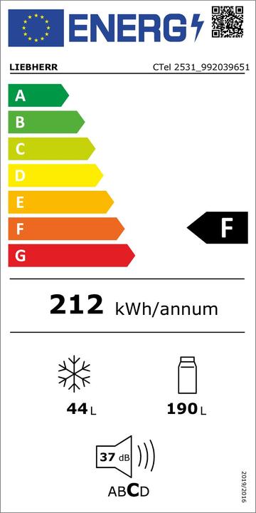 Energie-Label Liebherr CTel 2531-21 (234 l)