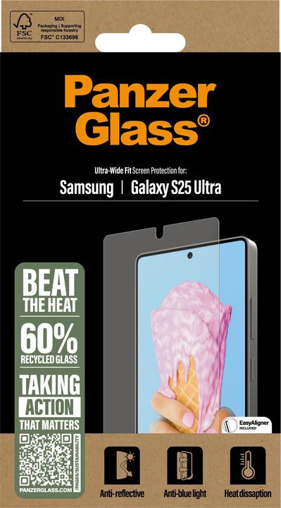 Actual product image PanzerGlass Ultra Wide Fit All-in-One (1 Piece, Samsung Galaxy S25 Ultra)