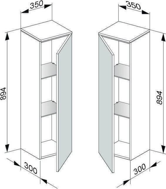 Actual product image Keuco Centre cabinet EDITION 400 350x894x300mm Ans li we/cash sat