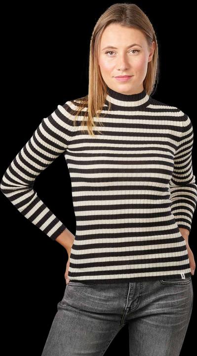 Armedangels Alaania Pullover Stand-Up Collar Black/Oatmilk