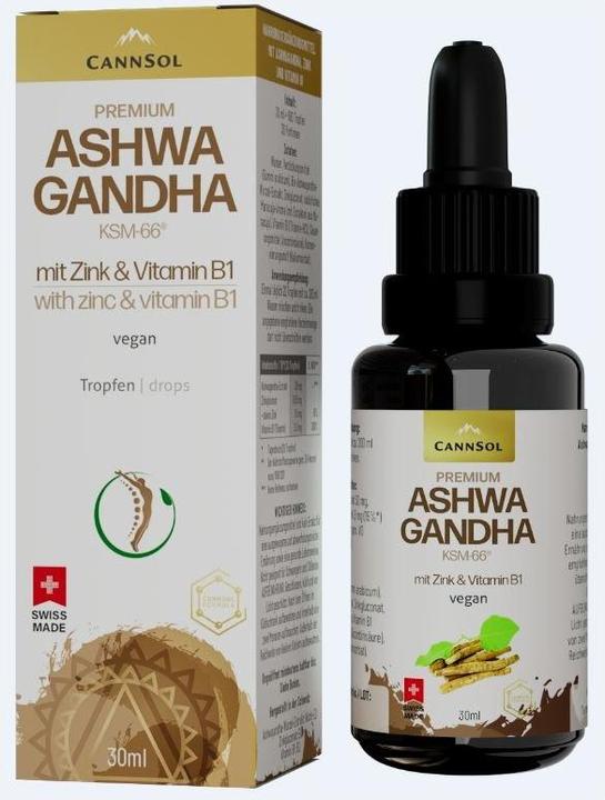 Immagine prodotto Cannsol Ashwagandha KSM-66 premium con zinco e vitamina B1 in gocce (1 Pezzo/i, Olio)