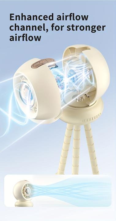 Produktbild PhoneLook Portabler Baby-Kinder Ventilator mit flexiblem Stativ für Auto / Reisen / Kinderwagen