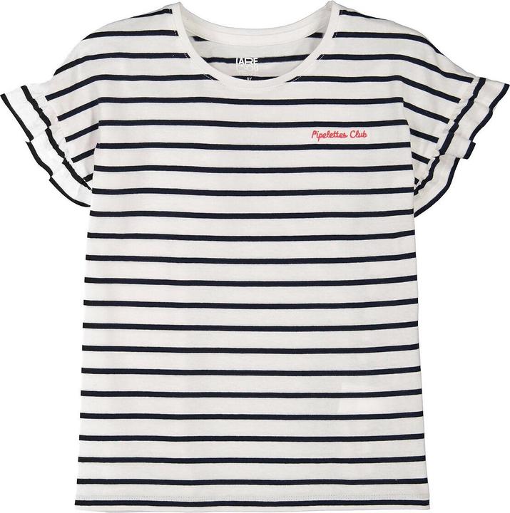 Immagine prodotto La Redoute Collections T-shirt a righe con volant sulle maniche e ricamo di un messaggio