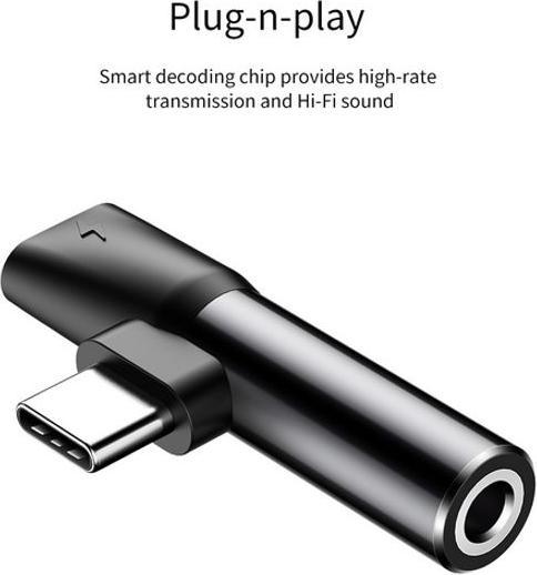 Produktbild Baseus 2in1 USB Typ-C Adapter (USB Typ C, 3.5mm Klinke, USB Typ C)