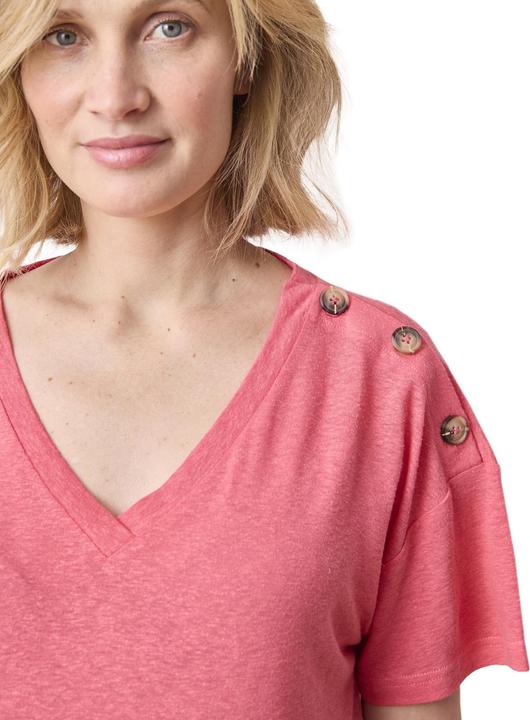 Vertbaudet Umstands-Shirt mit V-Ausschnitt, Leinen/Viskose