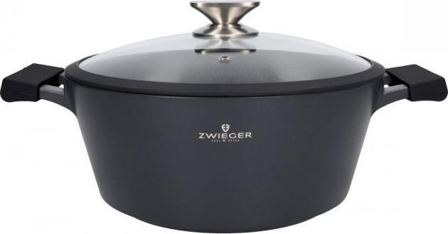 Zwieger Black STONE pot with lid 28 cm 5.5 L (28 cm, Cast aluminium)