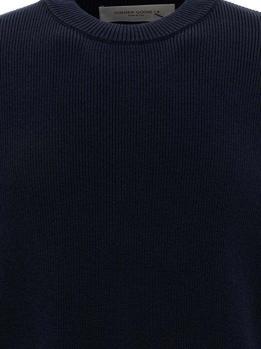 Actual product image Golden Goose crew neck sweater color dark blue (M)