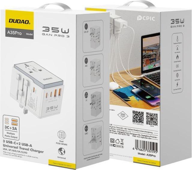 Image du produit Dudao A35 Adaptateur universel de voyage blanc
