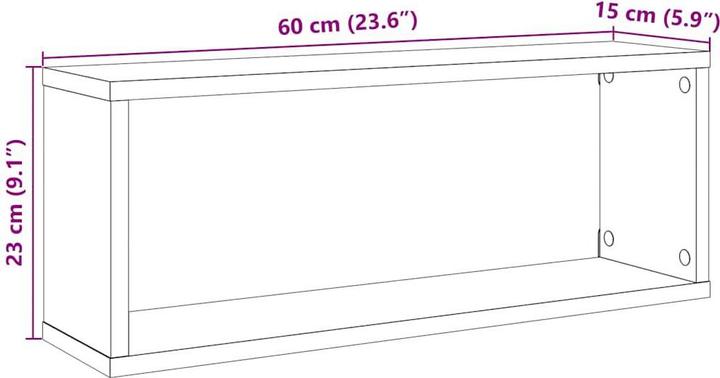 Actual product image VidaXL Wandregal (60 x 15 x 23 cm)